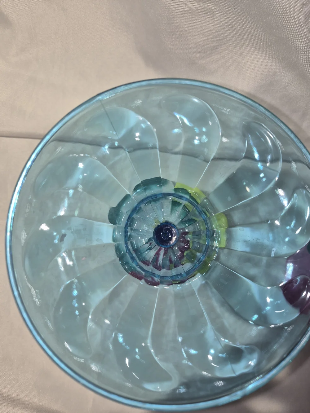 Blue and Pink With Floral Plastic  Margarita Goblets